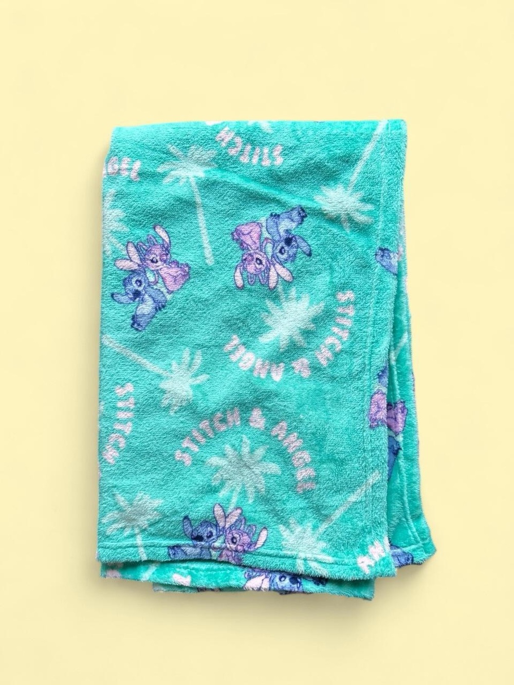 ✨Disney Stitch and Angel fleece blanket with purple Stitch characters✨